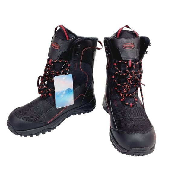 Rockmark Winter Snow Boots Men's Sz 7 Black Outdoor Warm Mid Calf Waterproof New - Picture 6 of 16